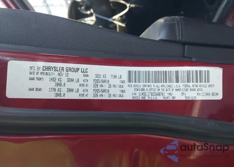 2013 Dodge Durango Crew из США, поврежденный, VIN 1C4SDJDT6DC608701